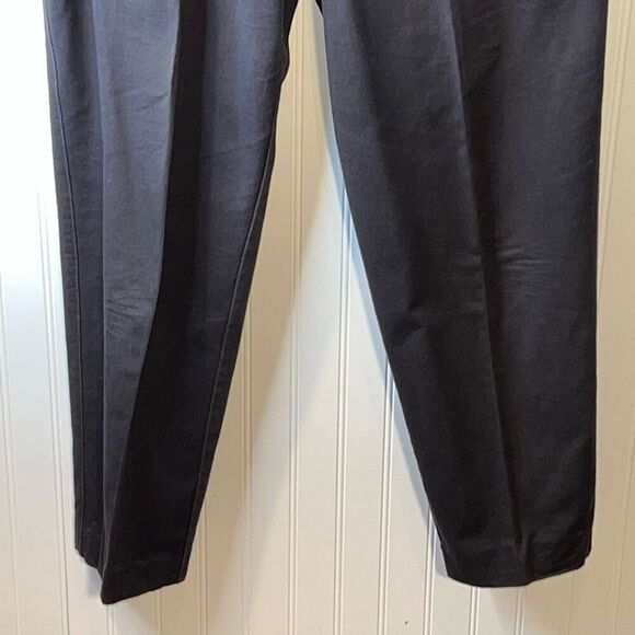 Vintage Lee Women's Pants Size 14 Long High Wasted Black Elastic Sides Straight - Picture 3 of 7